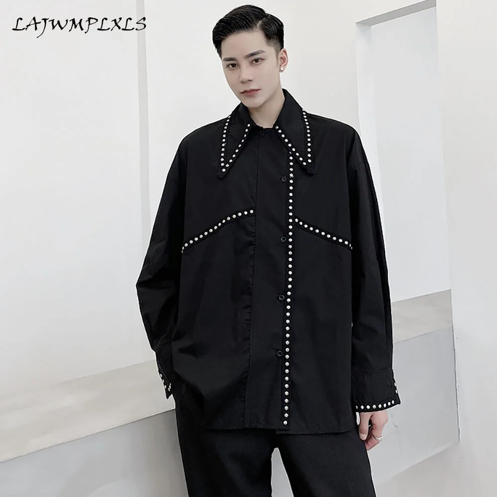 Male Rivet Long Sleeve Casual Shirt Male Japan Style Streetwear Hip Hop Punk Gothic Loose Shirt Stage Clothing
Male Rivet Long Sleeve Casual Shirt Male Japan Style Streetwear Hip Hop Punk Gothic Loose Shirt Stage Clothing