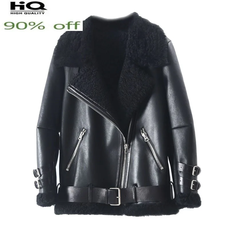 Natural Fur Coat Female 2022 Real Sheepskin Leather Jacket Women Coats Motorcycle Winter Clothes Short Abrigo Mujer Pph1423
Natural Fur Coat Female 2022 Real Sheepskin Leather Jacket Women Coats Motorcycle Winter Clothes Short Abrigo Mujer Pph1423