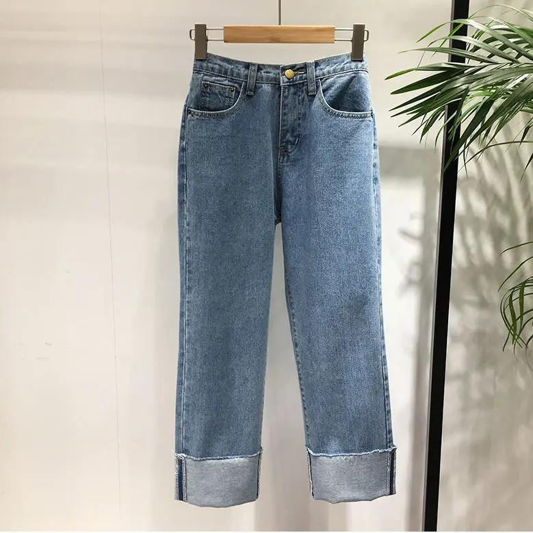 Woman Jeans Pants High Waist Autumn Winter Loose Straight Casual Pants
Woman Jeans Pants High Waist Autumn Winter Loose Straight Casual Pants