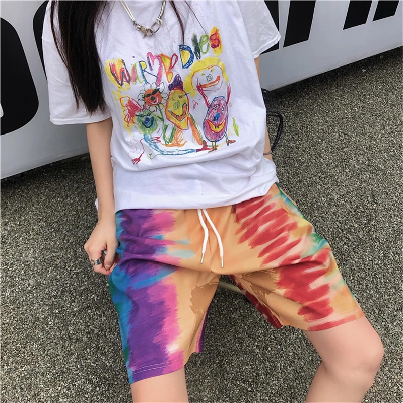 High Waist Women's Shorts Pants Fashion Pants Straight Baggy 2021 Summer Harajuku Tie Dye Wide Leg Casual Five Points Trousers
High Waist Women's Shorts Pants Fashion Pants Straight Baggy 2021 Summer Harajuku Tie Dye Wide Leg Casual Five Points Trousers