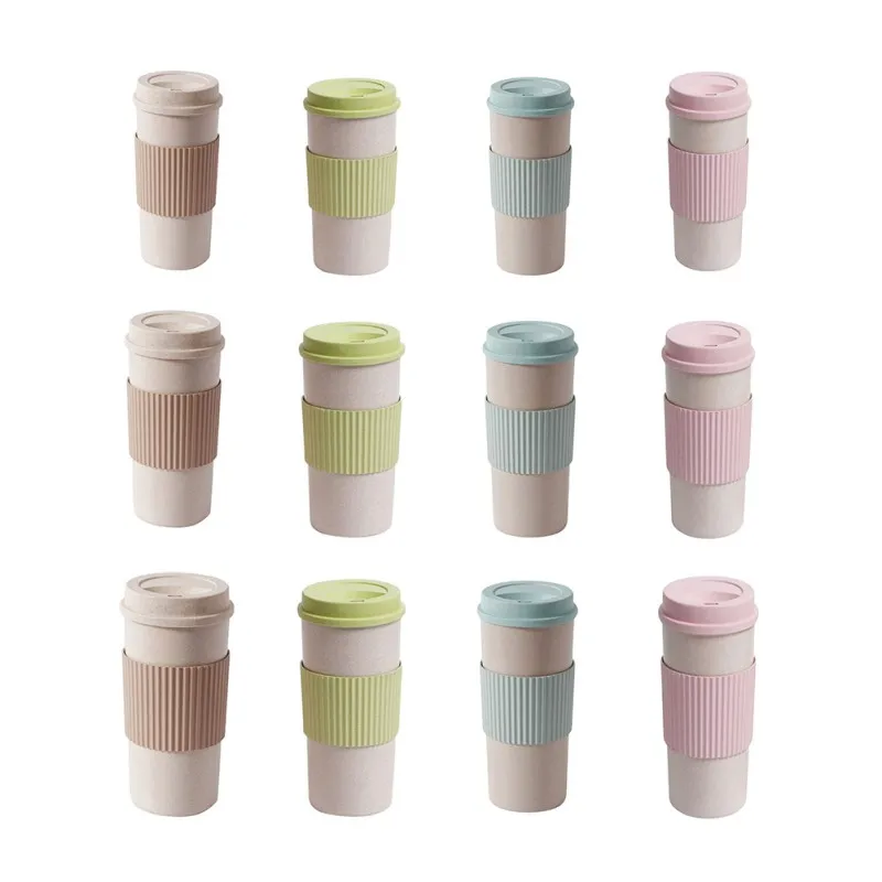 Wheat Fiber Straw Coffee Mug Double-wall Insulation Eco-friendly Coffee Cup Travel Leakproof Gift Mugs Straw For Starbucks Cup 
Wheat Fiber Straw Coffee Mug Double-wall Insulation Eco-friendly Coffee Cup Travel Leakproof Gift Mugs Straw For Starbucks Cup
