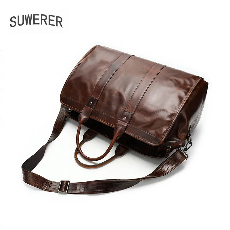 SUWERER New Genuine Leather bag tote Men's bag business travel large capacity portable travel bag soft cowhide leather
SUWERER New Genuine Leather bag tote Men's bag business travel large capacity portable travel bag soft cowhide leather