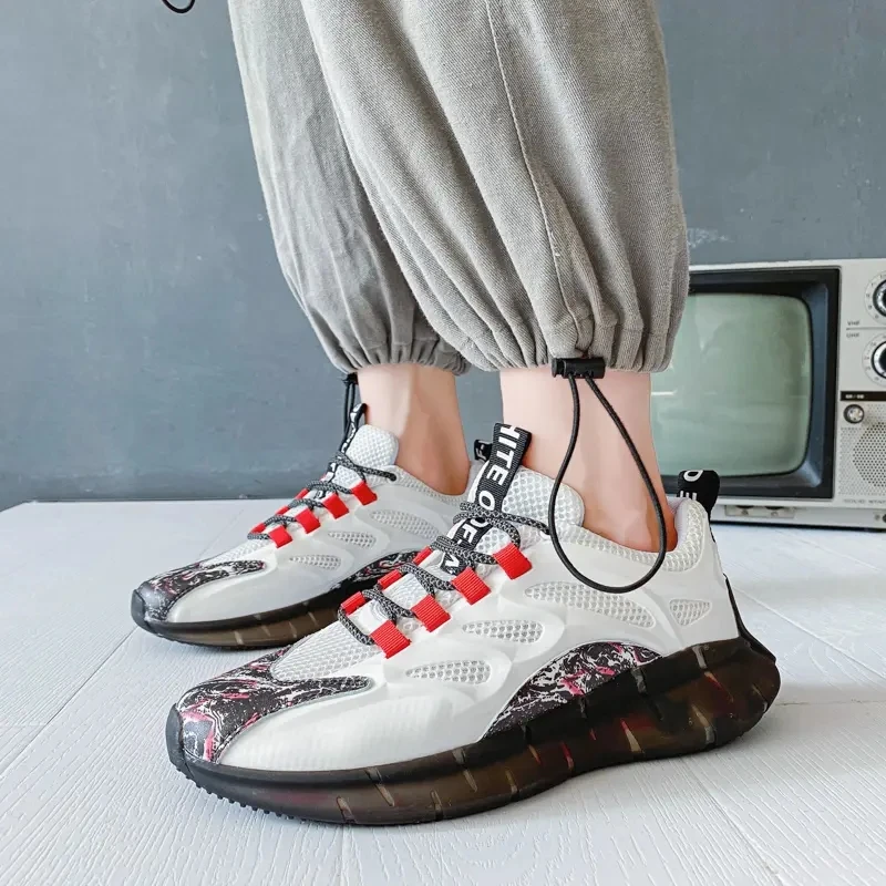Men's Spring Autumn Casual Shoes Thick Bottom Mesh Hollow Breathable Lace Up Low Top Casual Sports Shoes Absorption Running Shoe
Men's Spring Autumn Casual Shoes Thick Bottom Mesh Hollow Breathable Lace Up Low Top Casual Sports Shoes Absorption Running Shoe