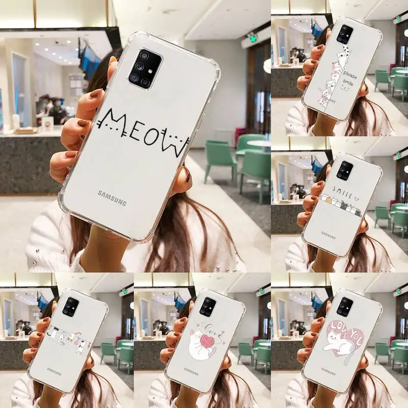 Creative white Cute cat Phone Case Transparent For Samsung S A M J 21 20 50 30 60 5 7 51 71 90 11 10 J710 e p PLUS Prime 5G
Creative white Cute cat Phone Case Transparent For Samsung S A M J 21 20 50 30 60 5 7 51 71 90 11 10 J710 e p PLUS Prime 5G