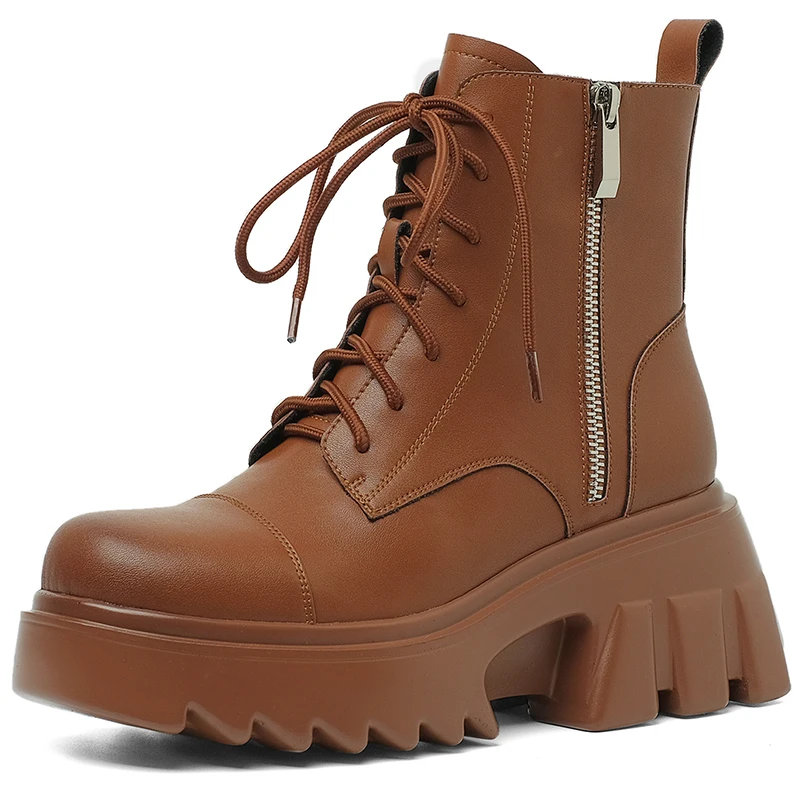 Autumn Winter Ankle Martin Boots Women Shoes Elegant Thick Bottom Genuine Leather Black Platform Shoes Short Plush Round ToeA245 
Autumn Winter Ankle Martin Boots Women Shoes Elegant Thick Bottom Genuine Leather Black Platform Shoes Short Plush Round ToeA245