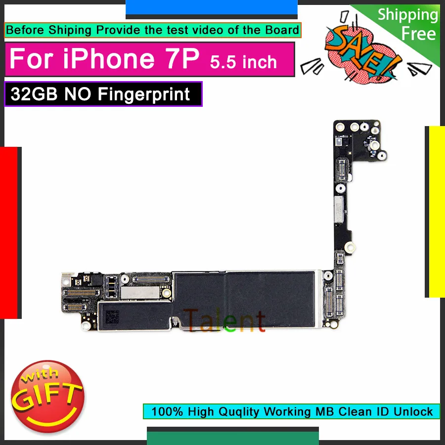 For IPhone 7 Plus Motherboard 32GB Without Touch ID Home Button Unlock Original Mainboard Good Logic Board Tested Full Functions
For IPhone 7 Plus Motherboard 32GB Without Touch ID Home Button Unlock Original Mainboard Good Logic Board Tested Full Functions