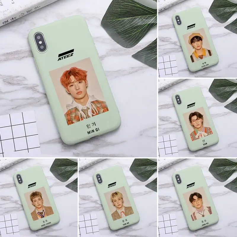 ATEEZ HongJoong SeongHWA Phone Case for iPhone 11 Pro Max X XR XS 8 7 6s Plus Candy green Silicone Cases
ATEEZ HongJoong SeongHWA Phone Case for iPhone 11 Pro Max X XR XS 8 7 6s Plus Candy green Silicone Cases