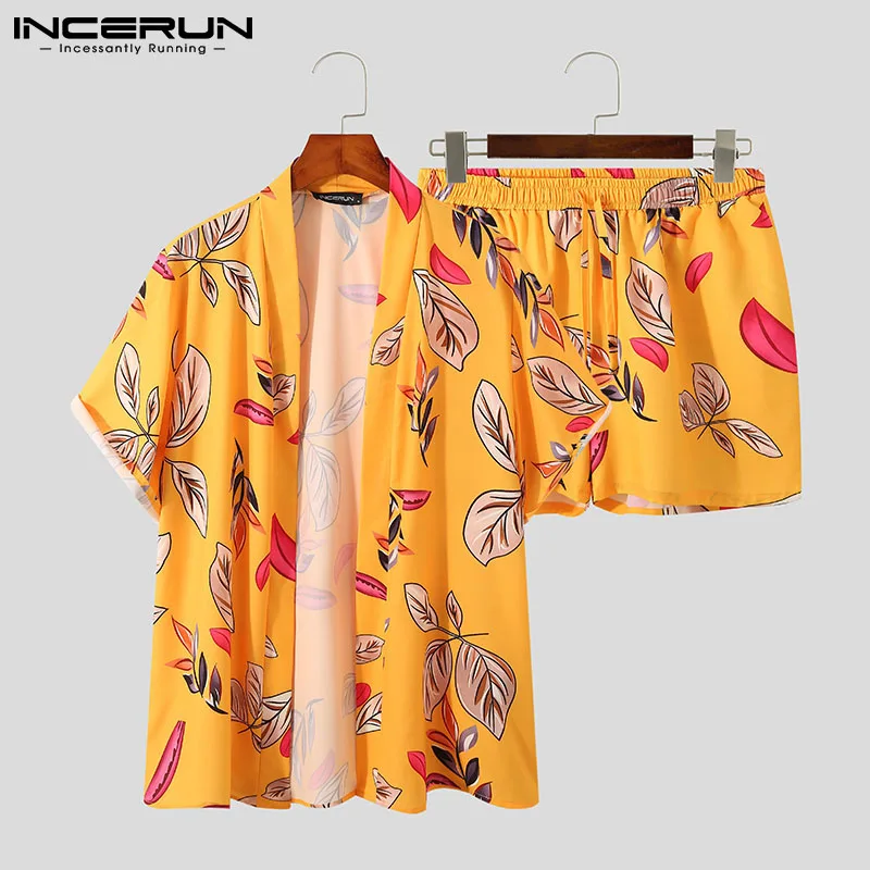 INCERUN Summer Men Hawaiian Sets Vacation Printing Short Sleeve Open Stitch Shirt Beach Shorts 2021 Streetwear Casual Men Suits
INCERUN Summer Men Hawaiian Sets Vacation Printing Short Sleeve Open Stitch Shirt Beach Shorts 2021 Streetwear Casual Men Suits
