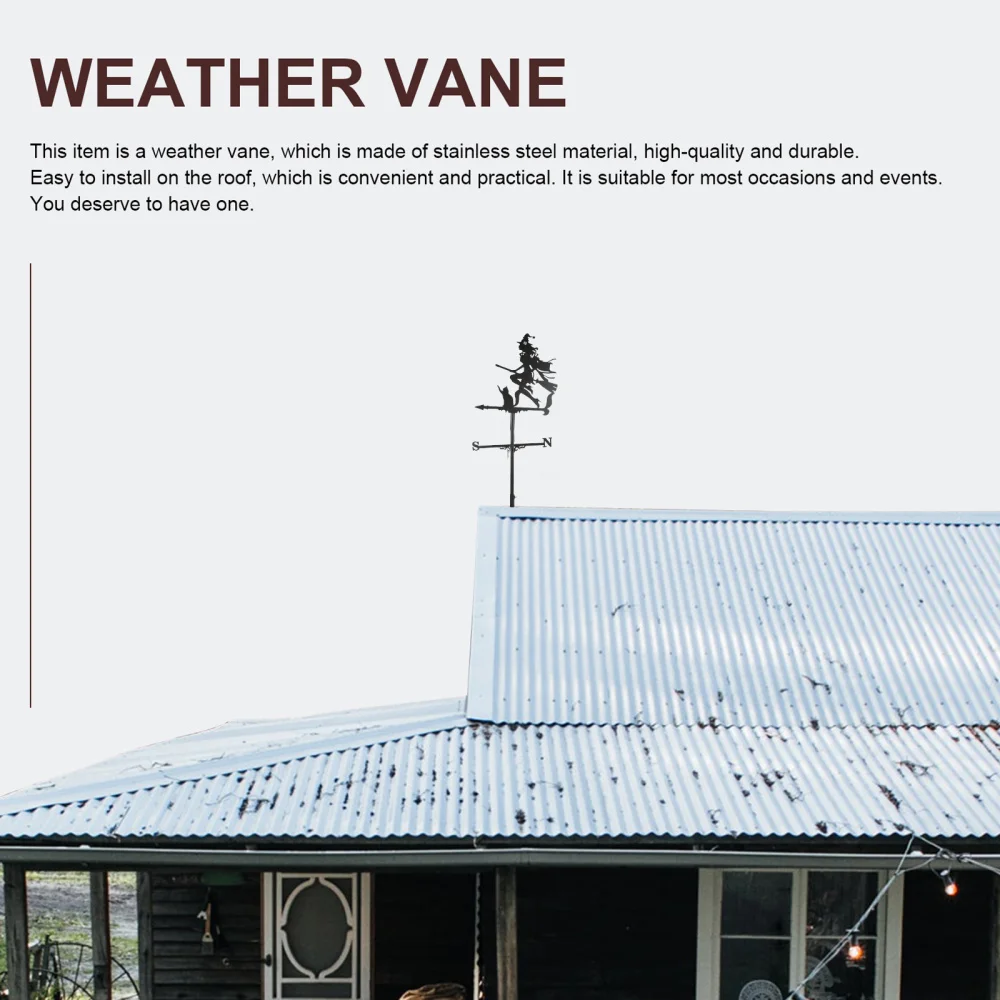 1Pc Witch Weathervane Metal Direction Vane Wicked Witch Weathervane Decor
1Pc Witch Weathervane Metal Direction Vane Wicked Witch Weathervane Decor