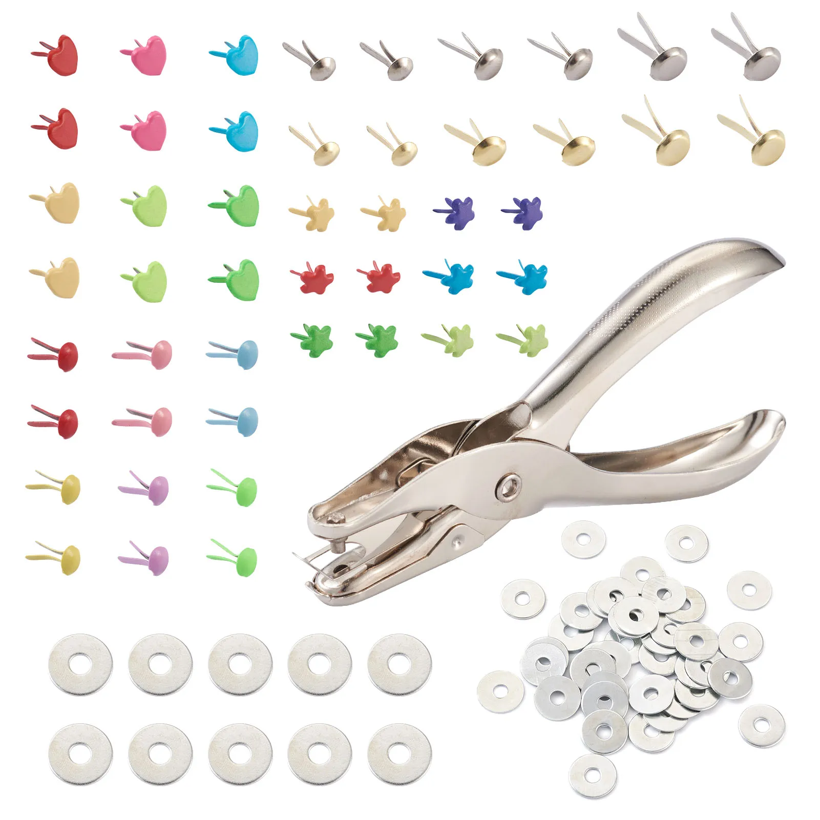 1 Set Iron Spacer Beads & Alloy Handheld Puncher Iron Brads Tool Kit For DIY Jewelry Crafts Scrapbooking Photo Album Supplies 
1 Set Iron Spacer Beads & Alloy Handheld Puncher Iron Brads Tool Kit For DIY Jewelry Crafts Scrapbooking Photo Album Supplies