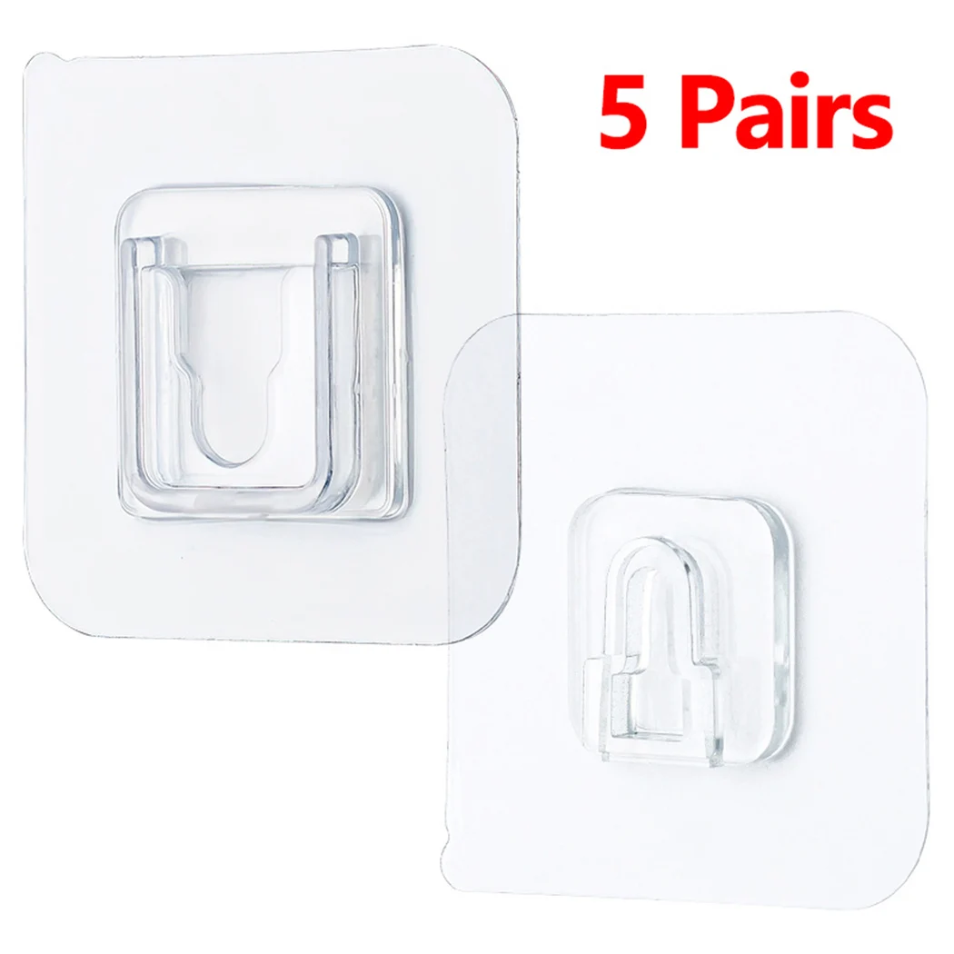 5 Pairs Adhesive Wall Hooks Hanger Transparent Double-Sided Hooks Suction Cup Sucker Wall Storage Holder For Kitchen Bathroom
5 Pairs Adhesive Wall Hooks Hanger Transparent Double-Sided Hooks Suction Cup Sucker Wall Storage Holder For Kitchen Bathroom