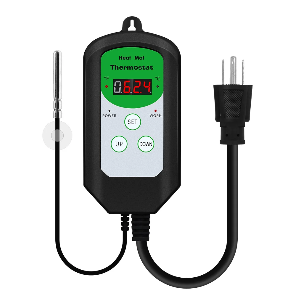 Heat Mat Thermostat 8.3A Current 1000W Temperature Controller 5-42 for Plants Seed Germination Reptiles Pet Supplies
Heat Mat Thermostat 8.3A Current 1000W Temperature Controller 5-42 for Plants Seed Germination Reptiles Pet Supplies