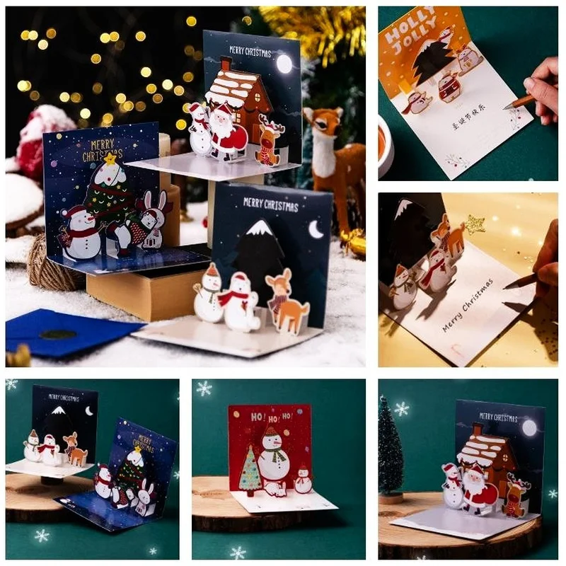Greeting Cards For Marry Christmas New Year Blessing Message Honeycomb 3D Pop-Up Festival Cards Postcards Gifts With Envelope 
Greeting Cards For Marry Christmas New Year Blessing Message Honeycomb 3D Pop-Up Festival Cards Postcards Gifts With Envelope