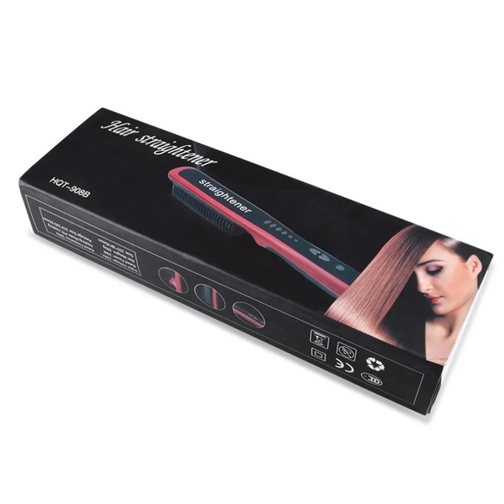 Hair Straightener Durable Electric Straight Hair Comb Brush 6 Files Heated Ceramic Hair Straightening Brush EU Plug Hair Brush
Hair Straightener Durable Electric Straight Hair Comb Brush 6 Files Heated Ceramic Hair Straightening Brush EU Plug Hair Brush