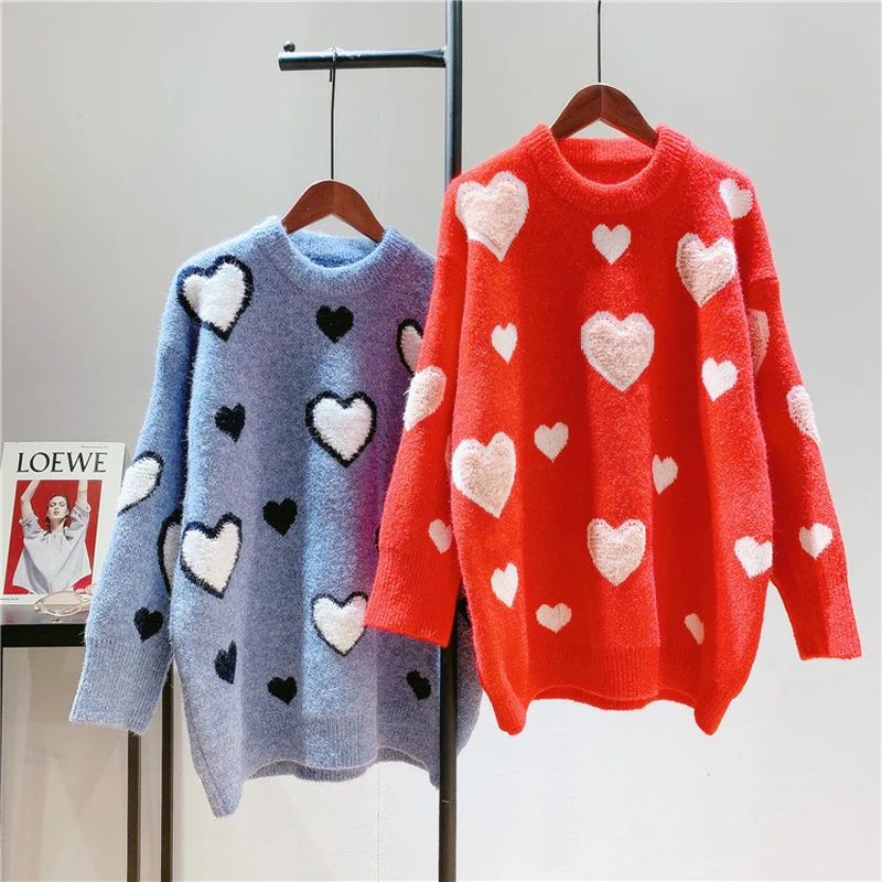 High Quality Women Girl full Sleeve Pullovers Crew neck cute Heart Christmas Casual sweaters Knitwear winter fall Outwear Tops
High Quality Women Girl full Sleeve Pullovers Crew neck cute Heart Christmas Casual sweaters Knitwear winter fall Outwear Tops