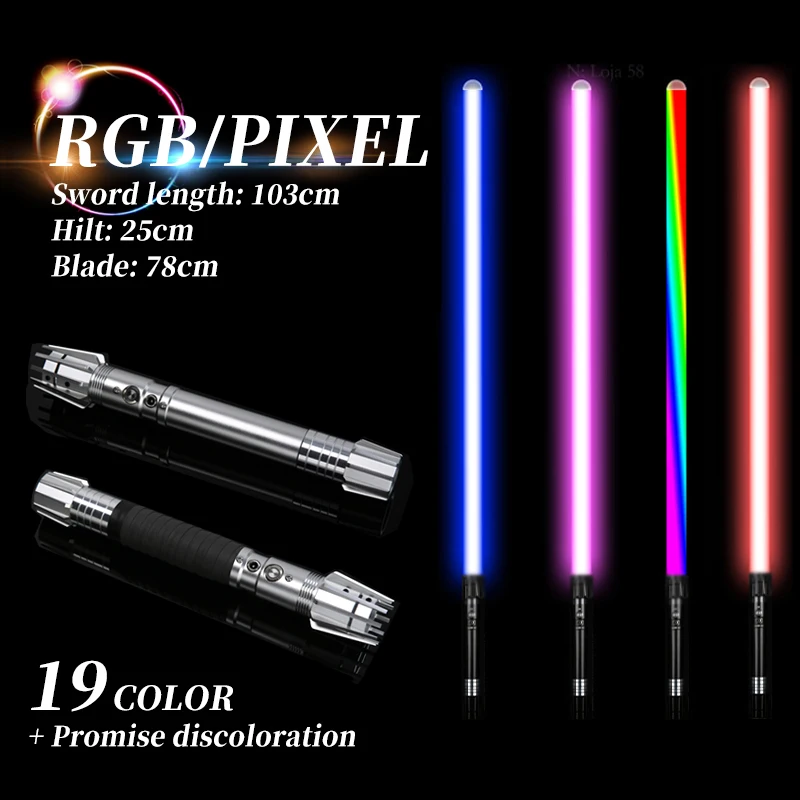 RGB 19 Color/Neo Pixel Lightsaber with PC Blade Star Wars Jedi Knight Laser Sword Weapon Metal Handle Saber LED Toy for Children
RGB 19 Color/Neo Pixel Lightsaber with PC Blade Star Wars Jedi Knight Laser Sword Weapon Metal Handle Saber LED Toy for Children