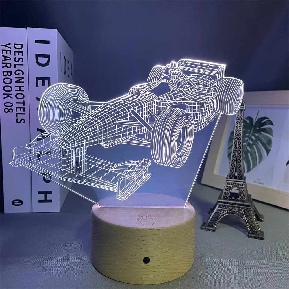 F1 Formula 1 Racing Car 3d Illusion Led Night Light for Child Bedroom Decorative Nightlight Unique Gift for Kids Room Desk Lamp
F1 Formula 1 Racing Car 3d Illusion Led Night Light for Child Bedroom Decorative Nightlight Unique Gift for Kids Room Desk Lamp