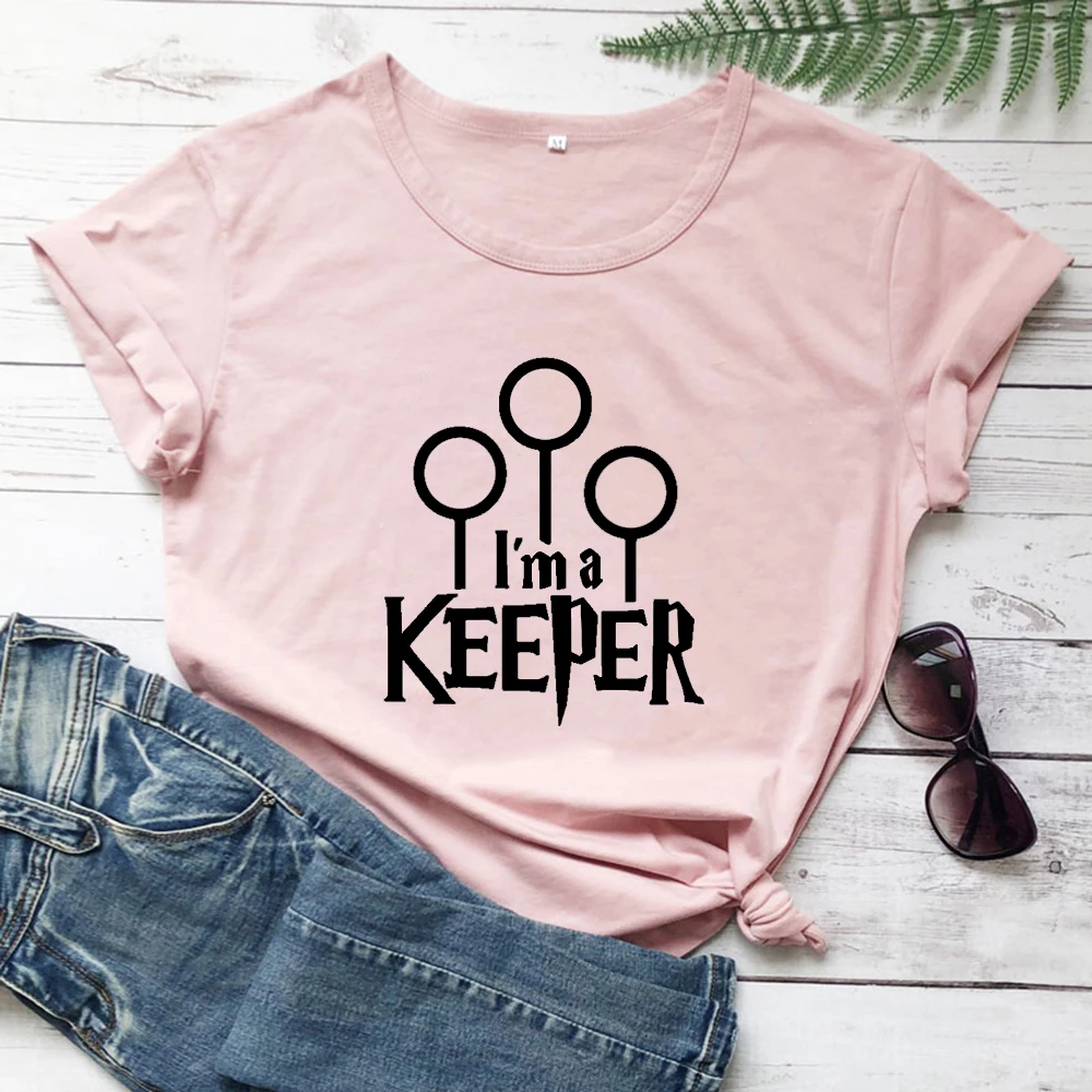 i'm a keeper t-shirts women t shirts football Funny Print Tshirt Female Hip Hop 100% Cotton Streetwear Tee Shirt girl Tops tees 
i'm a keeper t-shirts women t shirts football Funny Print Tshirt Female Hip Hop 100% Cotton Streetwear Tee Shirt girl Tops tees