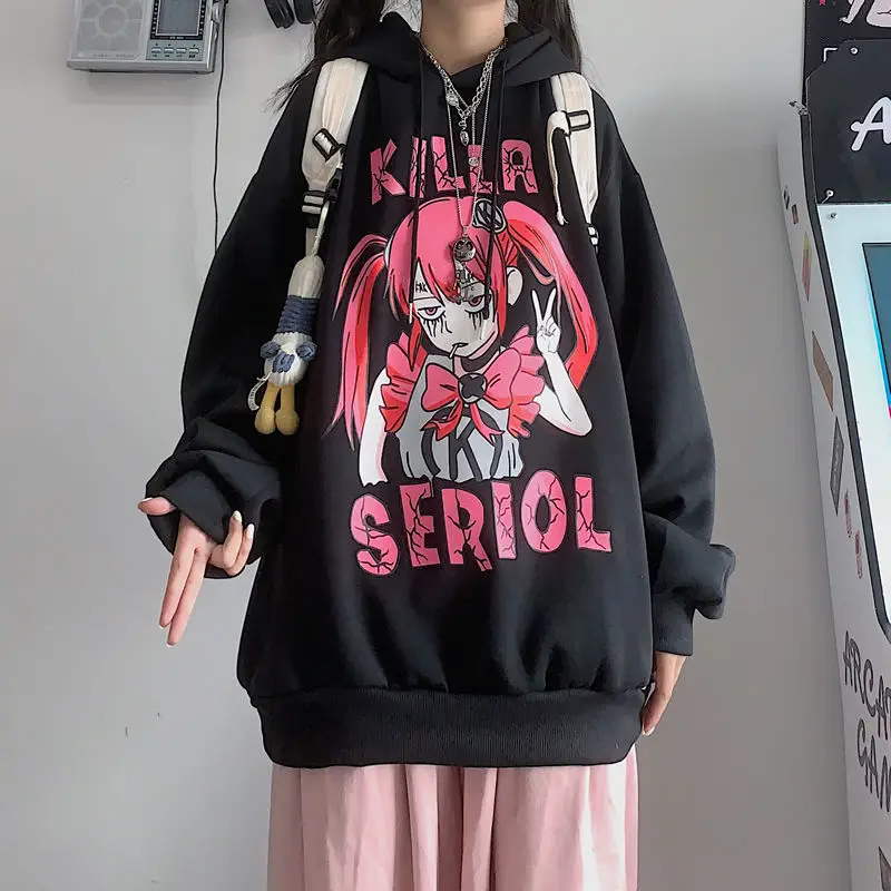 Emo Alt Hoodie Women Kawaii Cartoon Print Sweatshirt Hoody Top Bag Hoodies Women Goth Clothes Anime Hooded Long-sleeved Female
Emo Alt Hoodie Women Kawaii Cartoon Print Sweatshirt Hoody Top Bag Hoodies Women Goth Clothes Anime Hooded Long-sleeved Female