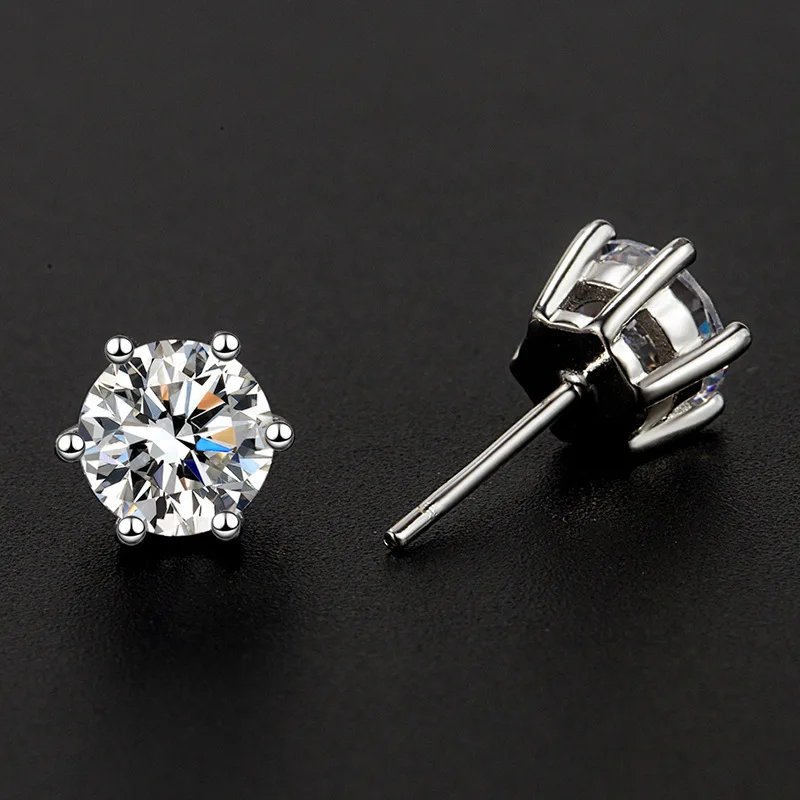 S925 Silver Needle One Carat Mozanstone Six Prong Earrings Female Earrings Earrings For Women Jewelry Party
S925 Silver Needle One Carat Mozanstone Six Prong Earrings Female Earrings Earrings For Women Jewelry Party