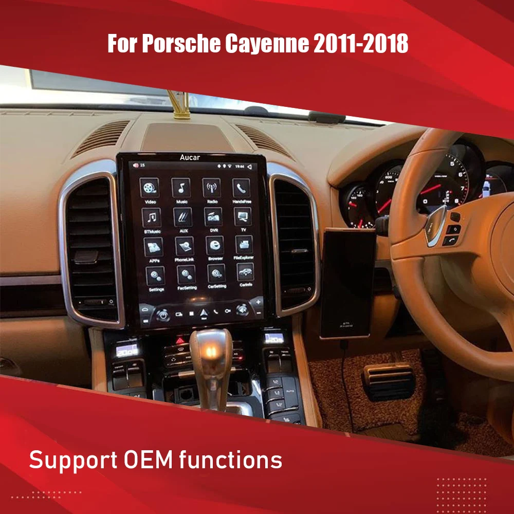 Aucar Tesla 10 4 ''экран Радио Android автомобильный мультимедиа для Porsche Cayenne 2011 2016
