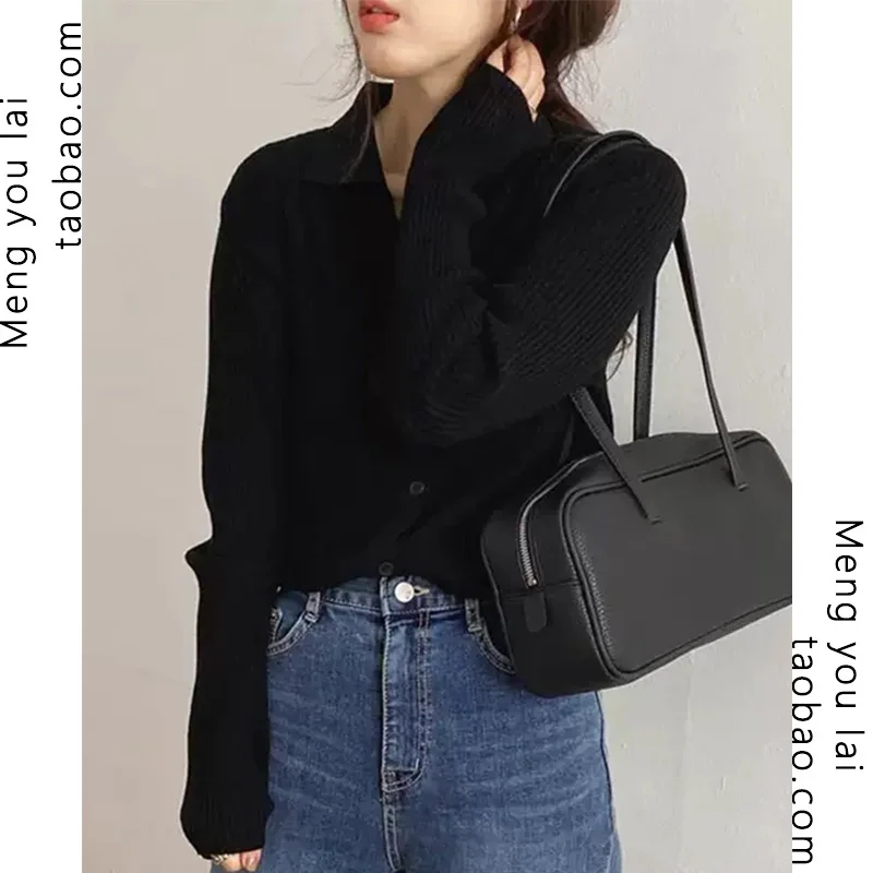Autumn Winter Coat Idle Style Polo Collar Knitted Cardigan Women's Design Sense Bottoming Shirt Women's Retro Sweater Coat Rac
Autumn Winter Coat Idle Style Polo Collar Knitted Cardigan Women's Design Sense Bottoming Shirt Women's Retro Sweater Coat Rac