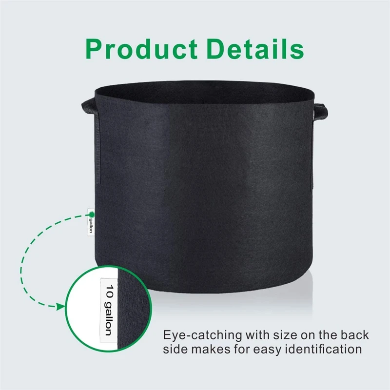 Hot SV-12 Pack 10 Gallon Grow Bags Potato Tomato Vegetable Plant Growth Bag Garden Grow Bag Fabric Aeration Pots Container
Hot SV-12 Pack 10 Gallon Grow Bags Potato Tomato Vegetable Plant Growth Bag Garden Grow Bag Fabric Aeration Pots Container