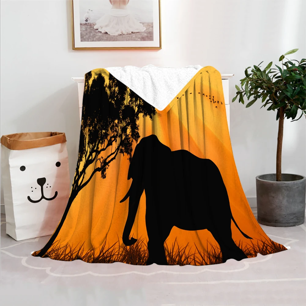 

Флисовое одеяло с изображением слона, фламинго, мягкое одеяло, одеяло для мужчин, женщин, мужчин, лето, весна, все сезоны для гостиной