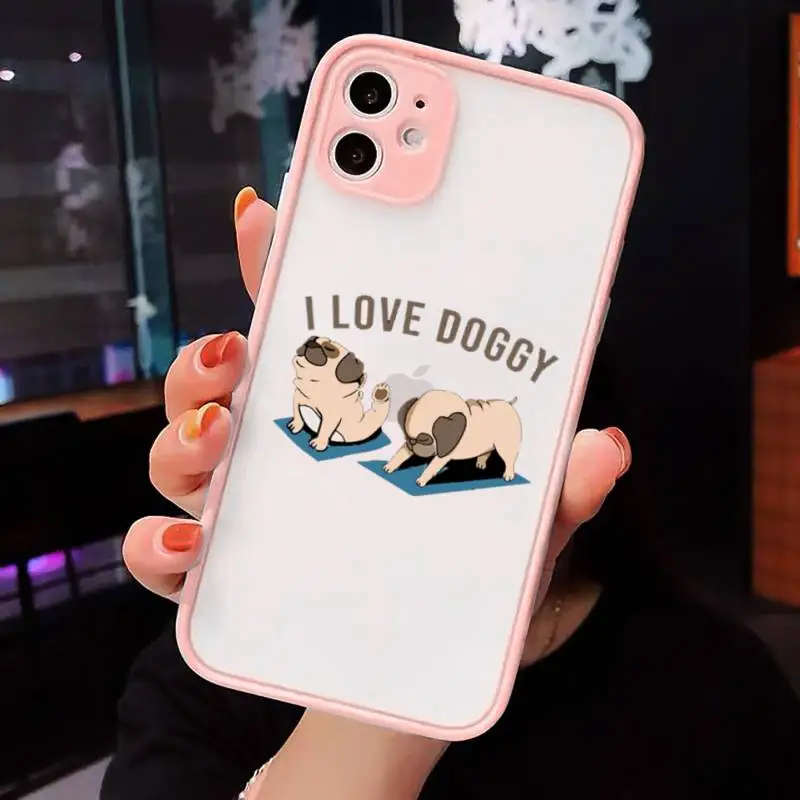 Cute Cartoon Pug Animal Yoga Phone Case Matte Transparent for iPhone 7 8 11 12 s mini pro X XS XR MAX Plus cover funda
Cute Cartoon Pug Animal Yoga Phone Case Matte Transparent for iPhone 7 8 11 12 s mini pro X XS XR MAX Plus cover funda