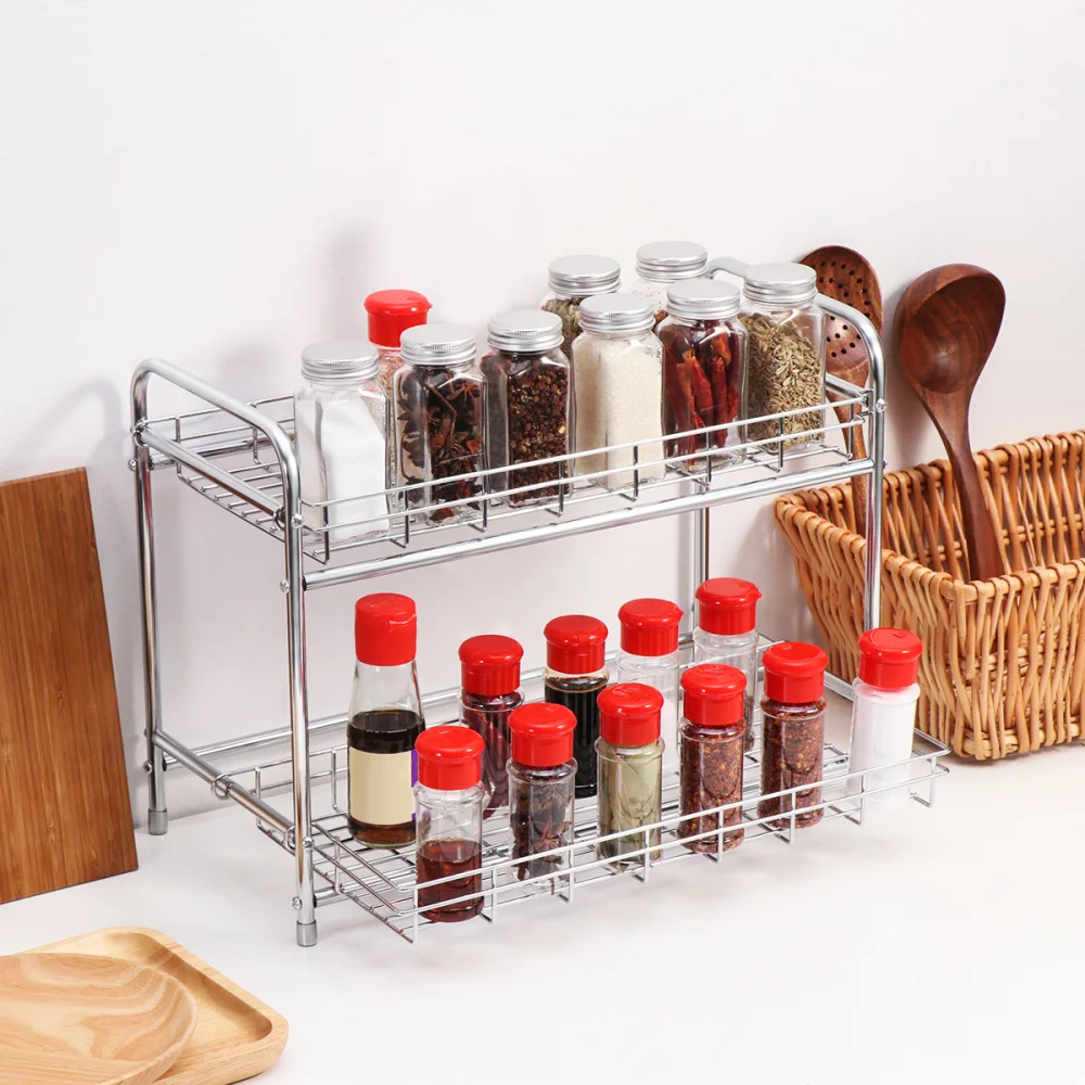 BESTONZON 1PC 2-Tier Kitchen Spice Rack Countertop Storage Organizer Shelf Holder for Jars Bottle 
BESTONZON 1PC 2-Tier Kitchen Spice Rack Countertop Storage Organizer Shelf Holder for Jars Bottle