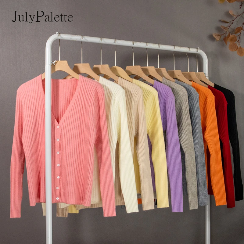 Julypalette 10 Color Solid V-neck Knitted Cardigan 2021 Autumn Winter Long Sleeve Button Casual Female All-match Sweater Tops
Julypalette 10 Color Solid V-neck Knitted Cardigan 2021 Autumn Winter Long Sleeve Button Casual Female All-match Sweater Tops