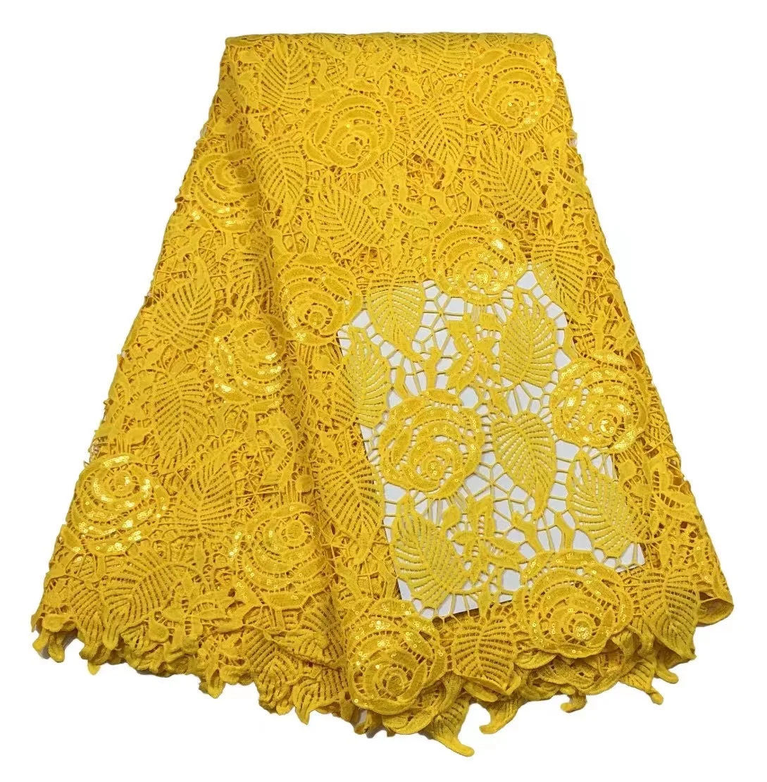 African Lace Fabric Sequin Design Guipure Cord Lace Fabric 2021 High Quality Nigerian Mesh Tulle Lace Fabric For Wedding Dress
African Lace Fabric Sequin Design Guipure Cord Lace Fabric 2021 High Quality Nigerian Mesh Tulle Lace Fabric For Wedding Dress