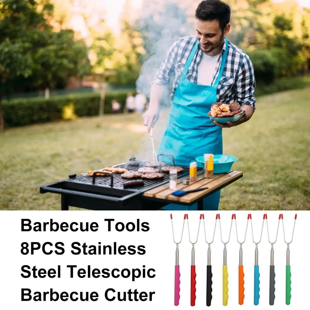 8PCS Barbecue Fork Stainless Steel Telescopic Barbecue Cutter Hot Dogs Vegetables Roasting Fork Sticks Skewers Extendable Fork
8PCS Barbecue Fork Stainless Steel Telescopic Barbecue Cutter Hot Dogs Vegetables Roasting Fork Sticks Skewers Extendable Fork