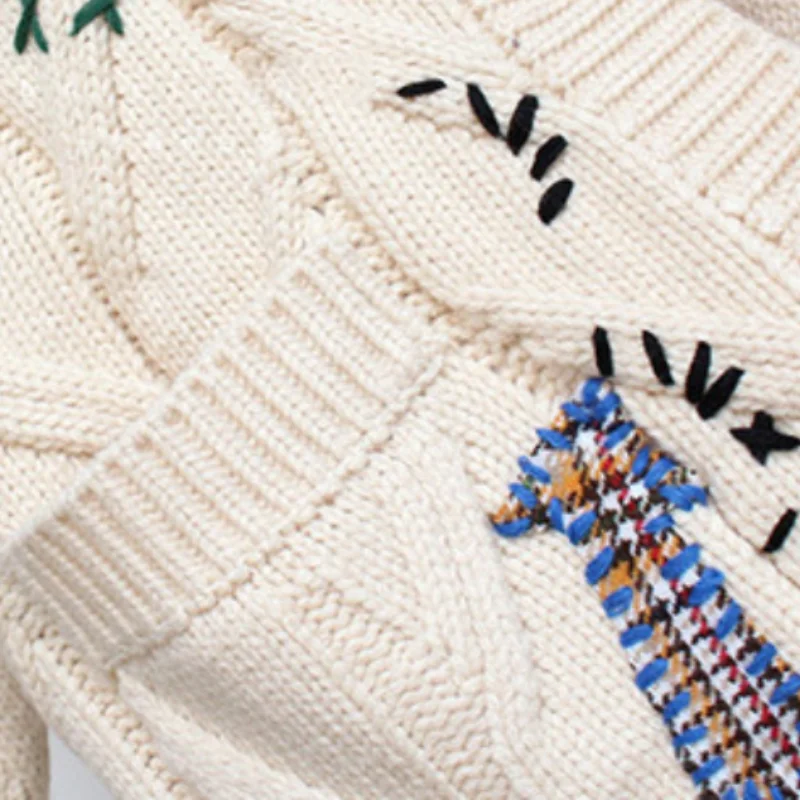 Embroidery Women Cardigans With Pocket Warm Knit Sweater Button Fashion Cardigan Long Sleeve Sweater Female V Neck Sueter Mujer
Embroidery Women Cardigans With Pocket Warm Knit Sweater Button Fashion Cardigan Long Sleeve Sweater Female V Neck Sueter Mujer