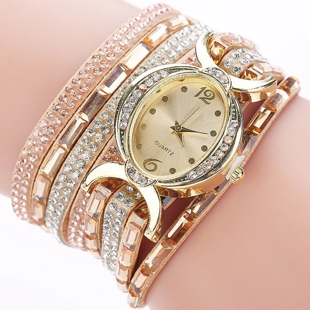 Фото Женский браслет женские часы с бриллиантами студенческие Модные кварцевые