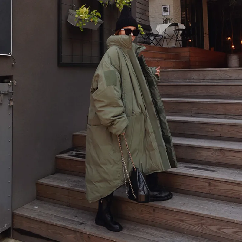 Bread Loose Large Size Korean Style Cotton-padded Jacket Female Oversized Parka Coat Women Winter 2020 Army Green Stand Collar
Bread Loose Large Size Korean Style Cotton-padded Jacket Female Oversized Parka Coat Women Winter 2020 Army Green Stand Collar