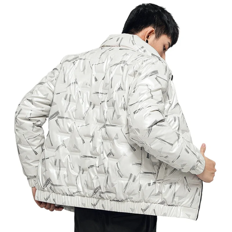 White duck down jacket men's winter Korean version of the trend of thickening short shiny coat casual youth stand-up collar men
White duck down jacket men's winter Korean version of the trend of thickening short shiny coat casual youth stand-up collar men