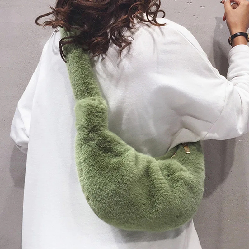 Winter Solid Color High-end Shoulder Bags Woman Simple Fashion Crossbody Bag Plush All-match Handbag Trendy Casual Underarm Bags
Winter Solid Color High-end Shoulder Bags Woman Simple Fashion Crossbody Bag Plush All-match Handbag Trendy Casual Underarm Bags