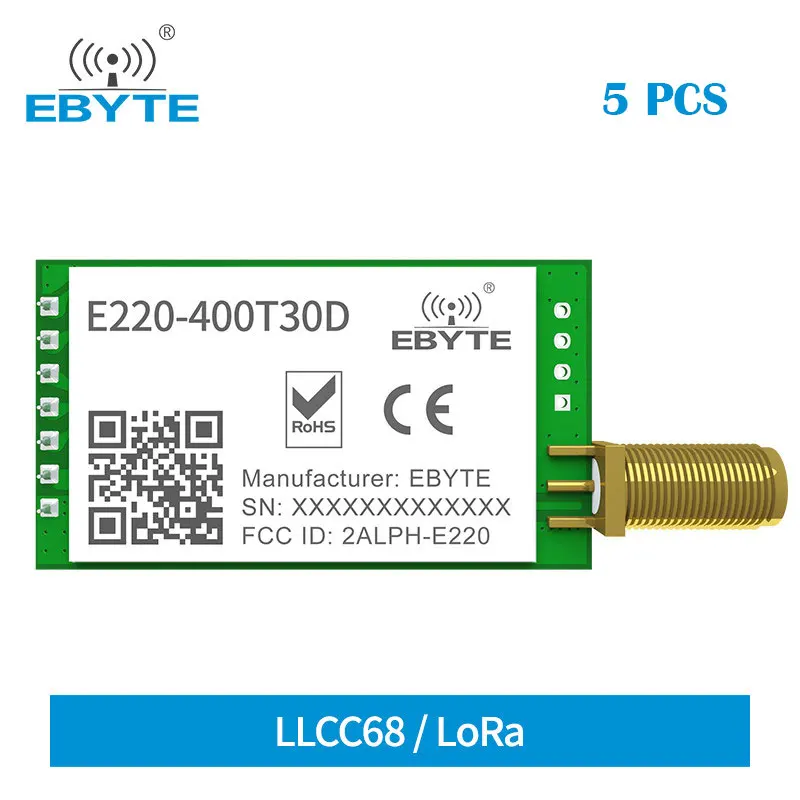5 шт. беспроводной модуль LLCC68 433 МГц LoRa 470 30 дБм диапазон 10 км | Электронные