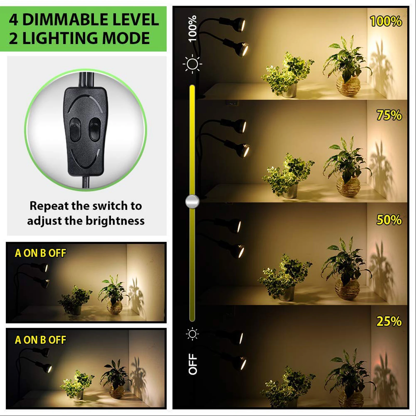 Full Spectrum Grow Light,LED Grow Lamp for Indoor Plants,C-Clamp,Adjustable Gooseneck,2 Independent Lamps(US Plug)
Full Spectrum Grow Light,LED Grow Lamp for Indoor Plants,C-Clamp,Adjustable Gooseneck,2 Independent Lamps(US Plug)