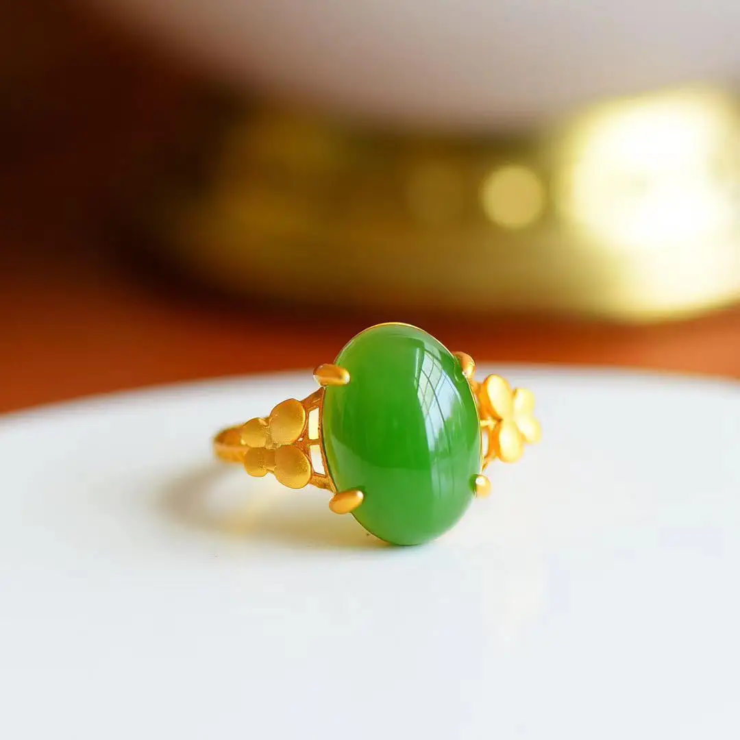 Jasper Oval Ring S925 Sterling Silver Butterfly Hetian Jade Stone Open Ring Palace Style Exquisite Fashion Ring
Jasper Oval Ring S925 Sterling Silver Butterfly Hetian Jade Stone Open Ring Palace Style Exquisite Fashion Ring