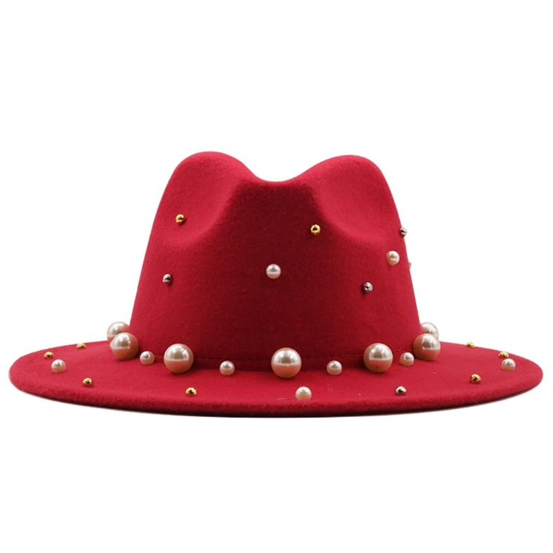 Fashion Wide Brim Pearl Jazz Hat Wool Big Brim Pearl Top Hat Church Hat for Men Women Cosplay Accessories 35EF
Fashion Wide Brim Pearl Jazz Hat Wool Big Brim Pearl Top Hat Church Hat for Men Women Cosplay Accessories 35EF