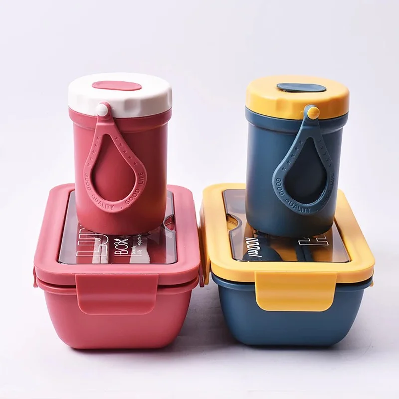 

Новые ланч-контейнеры для микроволновой печи, контейнер для еды в японском стиле, Герметичный пищевой контейнер для детей с посудой