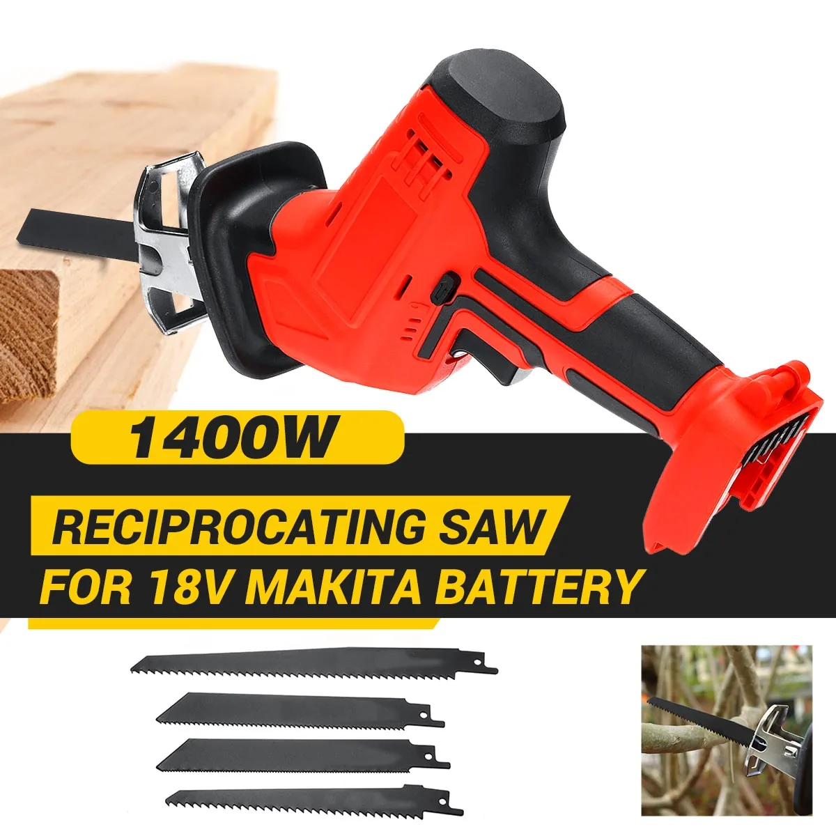 DORESUPP 18V Cordless Reciprocating Saw Portable Replacement Electric Saw Metal Wood Cutting Machine Tool for Makita 18V Battery
DORESUPP 18V Cordless Reciprocating Saw Portable Replacement Electric Saw Metal Wood Cutting Machine Tool for Makita 18V Battery