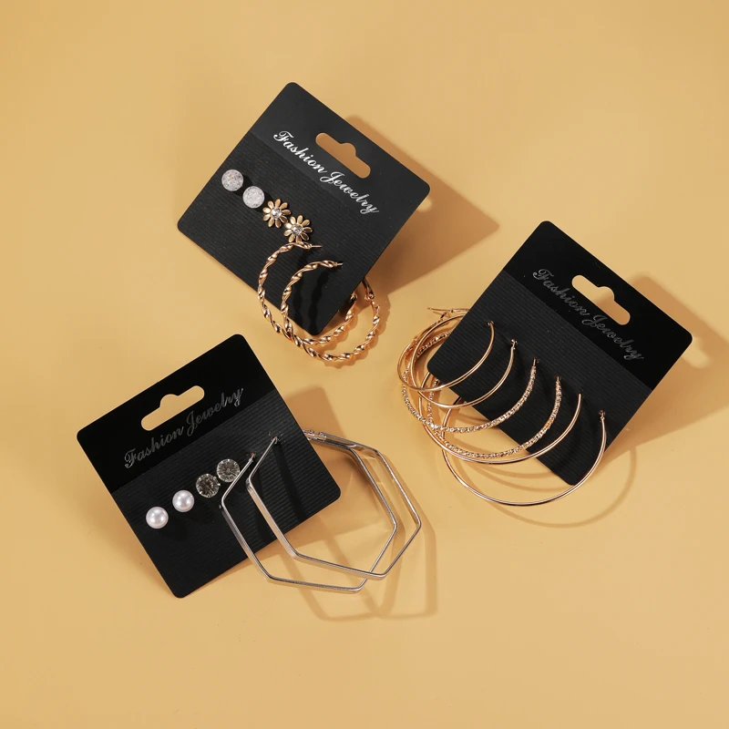 Hot sale set earrings for women Frosty style exaggerated three-piece earrings women's temperament simple metal geometric earring
Hot sale set earrings for women Frosty style exaggerated three-piece earrings women's temperament simple metal geometric earring