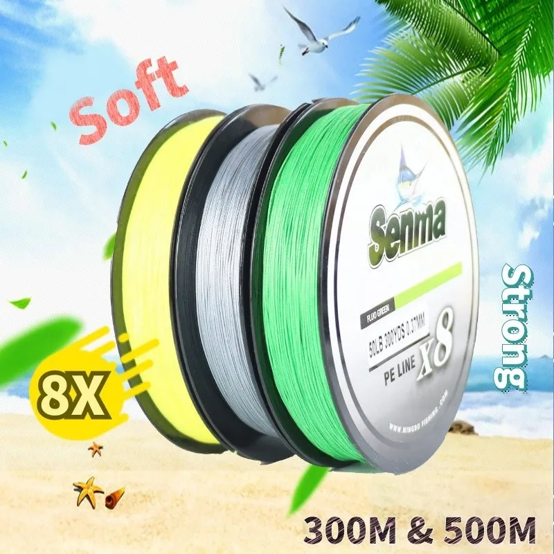 Senma многоцветная мультифильаменто 8X PE леска 300 м 500 8 прядей плетеная 10 80 фунтов