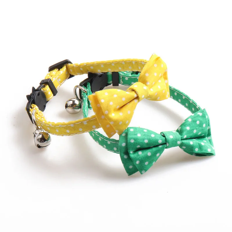 Colorful Dot Bowknot Cat Collars Chihuahua Puppy Collar with Bells Adjustable Buckle Bow Tie Kitten Necklace Pets Supplies
Colorful Dot Bowknot Cat Collars Chihuahua Puppy Collar with Bells Adjustable Buckle Bow Tie Kitten Necklace Pets Supplies