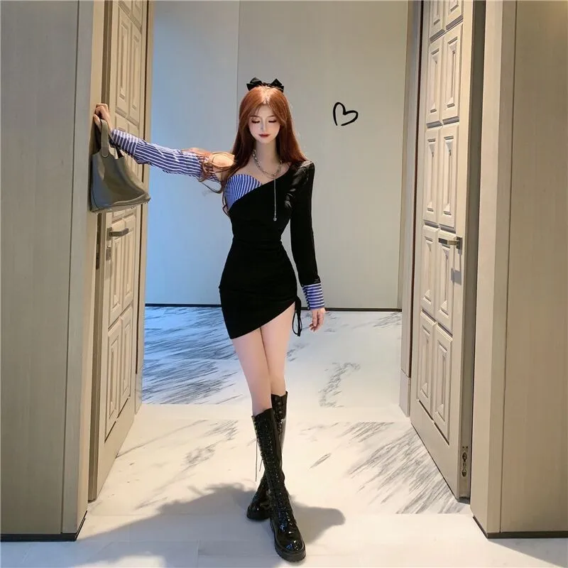 Autumn Mini Dress Party Club Womens Slim Wrap Shirring Pleated Dresses Bodycon Off Shoulder Sexy Dress Lady
Autumn Mini Dress Party Club Womens Slim Wrap Shirring Pleated Dresses Bodycon Off Shoulder Sexy Dress Lady