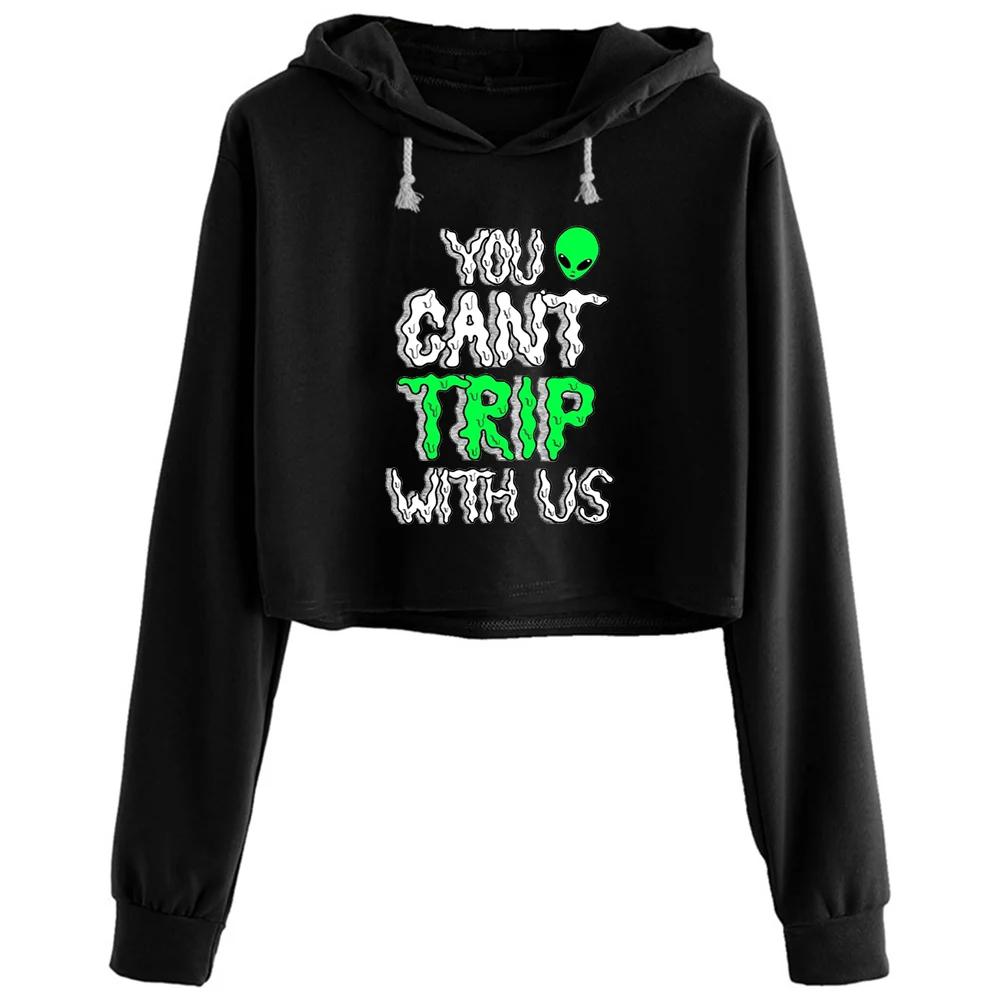 Женские укороченные толстовки с капюшоном You can Trip With Us, Женский пуловер в стиле эмо из аниме Харадзюку для девочек
Женские укороченные толстовки с капюшоном You can Trip With Us, Женский пуловер в стиле эмо из аниме Харадзюку для девочек