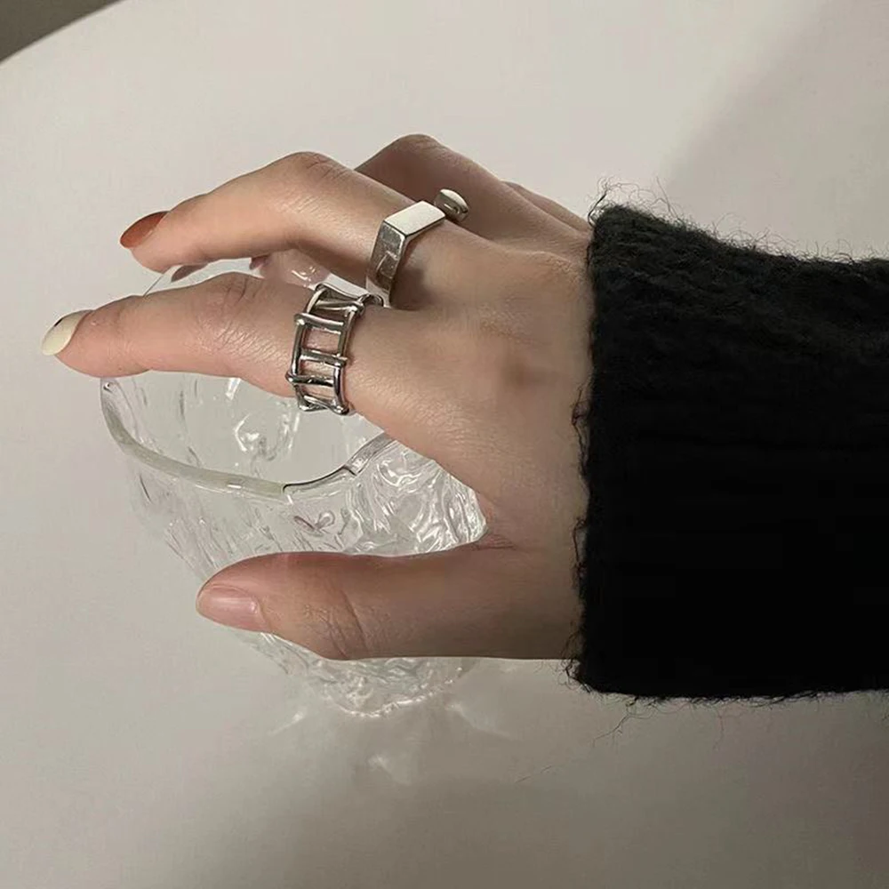 Fashion Vintage Creative Hollow Silver Color Ring Hip-Hop Hip-Hop Punk Party Men Women Geometric Open Ring Jewelry Wholesale
Fashion Vintage Creative Hollow Silver Color Ring Hip-Hop Hip-Hop Punk Party Men Women Geometric Open Ring Jewelry Wholesale